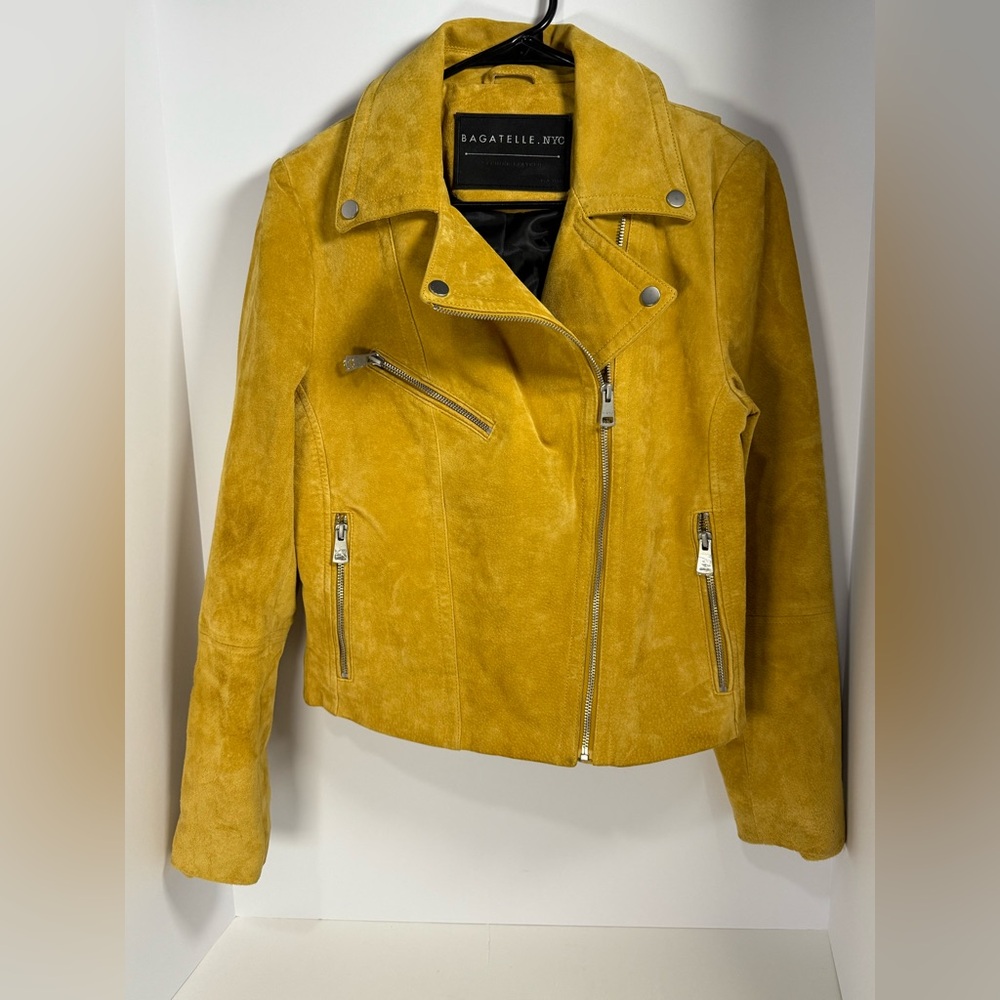 Bagatelle Women's Mustard Leather Jacket